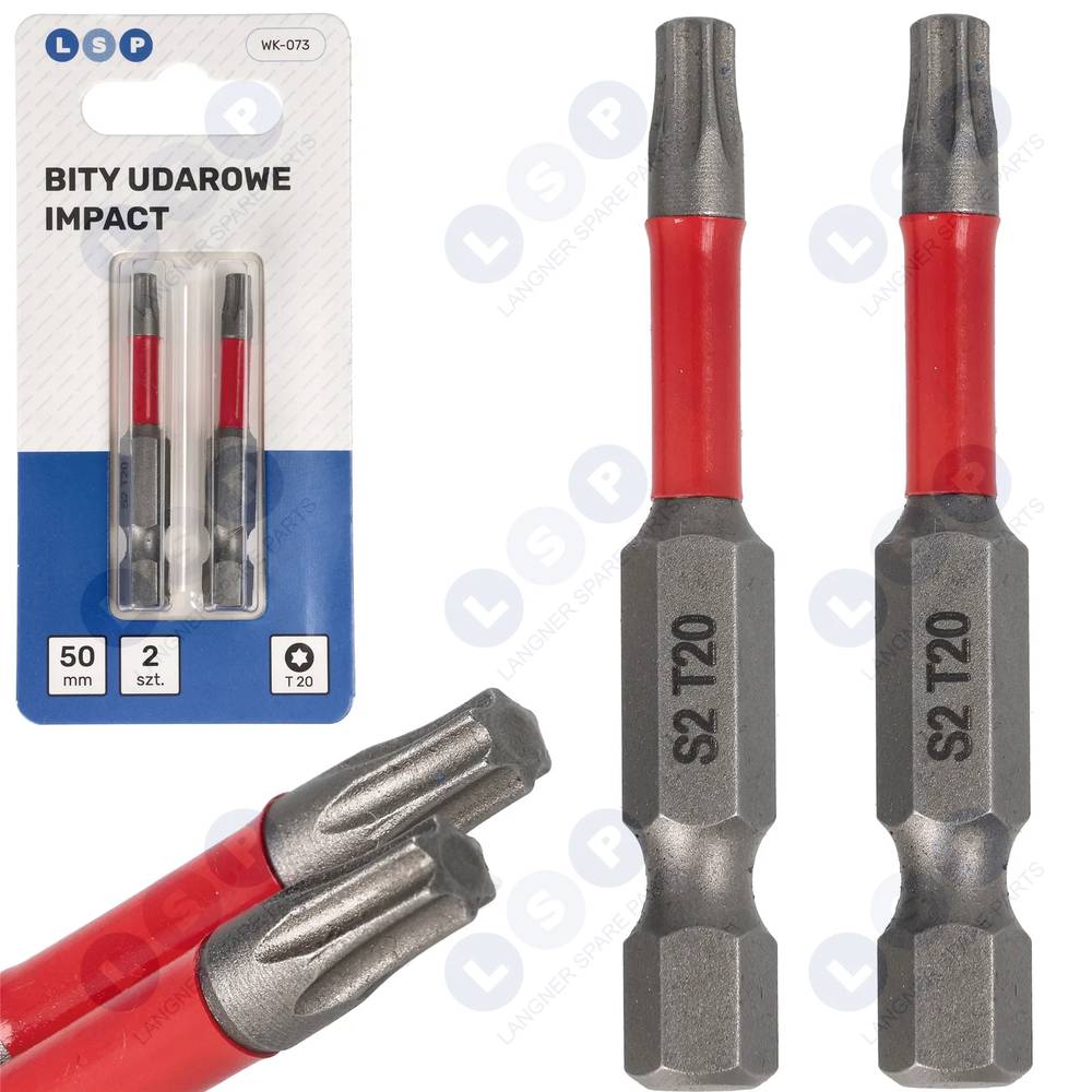 Nárazový bit TORX T20 50 MM Súprava bitov LSP IMPACT 2 KS